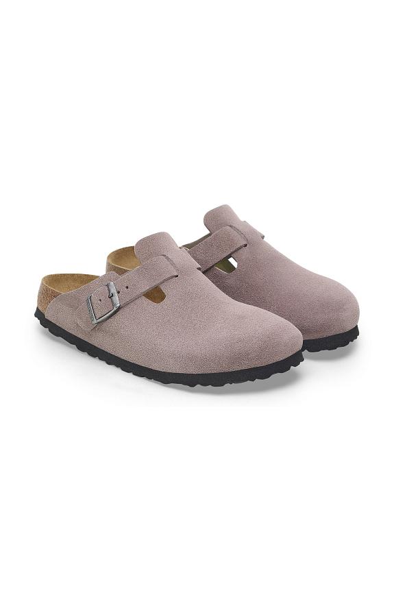 Birkenstock Boston Suede Leather Faded Purple