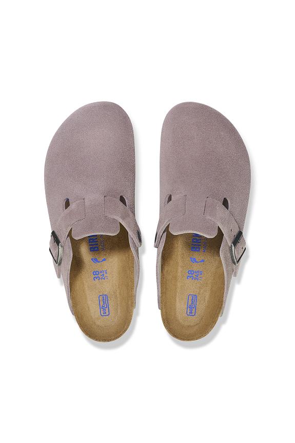 Birkenstock Boston Suede Leather Faded Purple-4