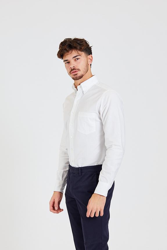 Drakes Button Down Oxford Shirt White-2