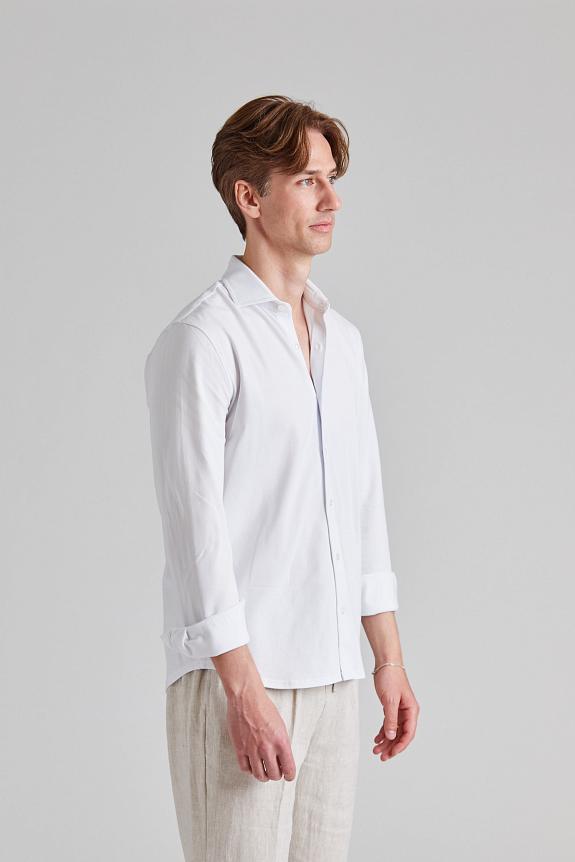 Cermino Felix Cotton Pique Shirt White-1