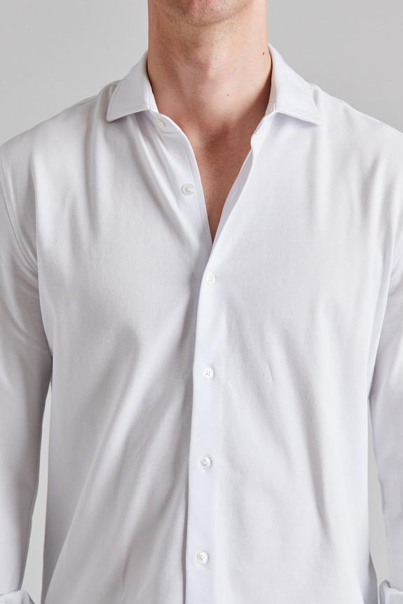 Cermino Felix Cotton Pique Shirt White-4