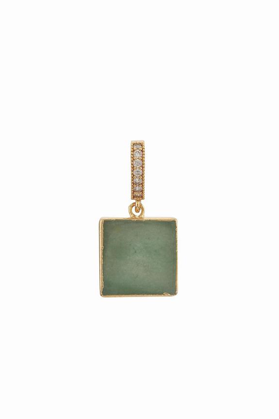 Crystal Haze Green Quartz Pave Connector
