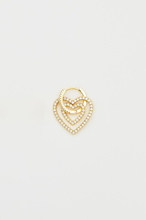 Crystal Haze Heart Collector Earring Golden