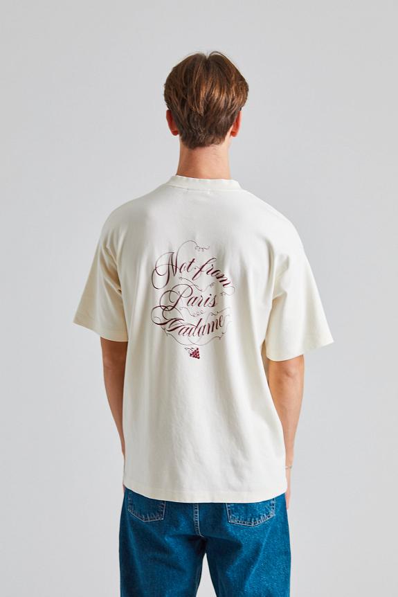 Drôle de Monsieur Le T-Shirt Slogan Vignes Cream-1