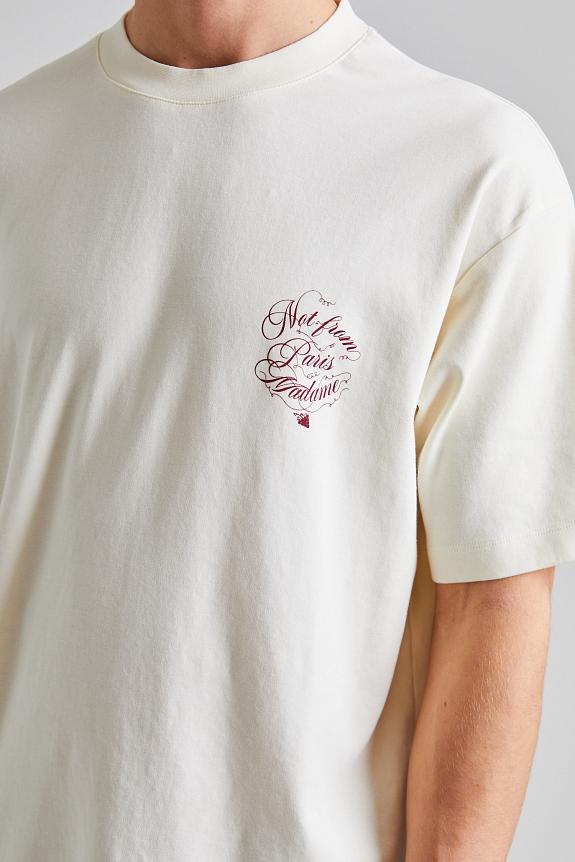 Drôle de Monsieur Le T-Shirt Slogan Vignes Cream-2