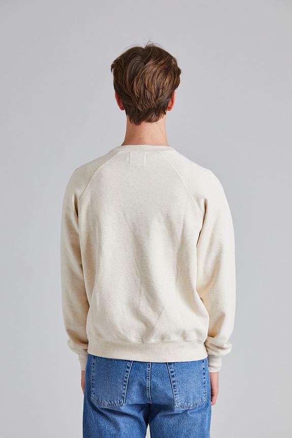 Drakes LS Cotton-Hemp Raglan Sweatshirt Ecru-1