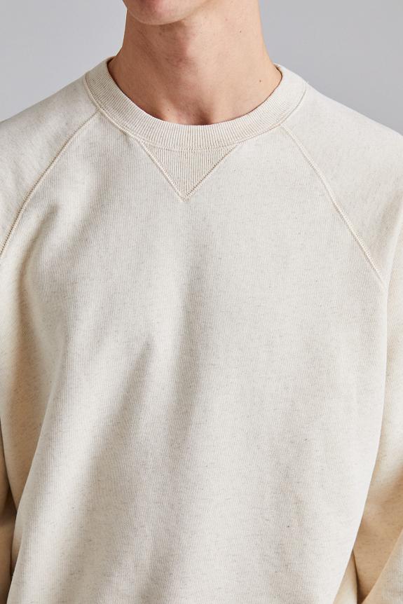 Drakes LS Cotton-Hemp Raglan Sweatshirt Ecru-2