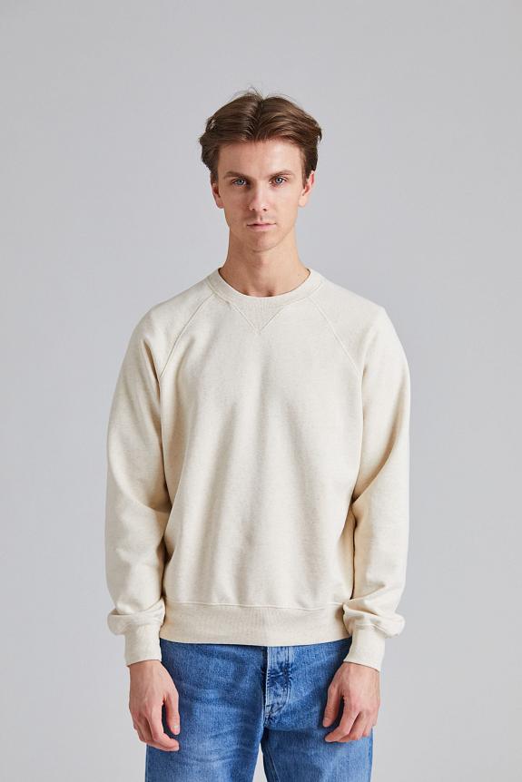 Drakes LS Cotton-Hemp Raglan Sweatshirt Ecru