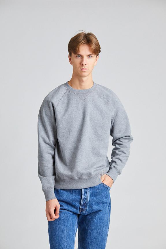 Drakes Brushed Raglan Sweatshirt Grey