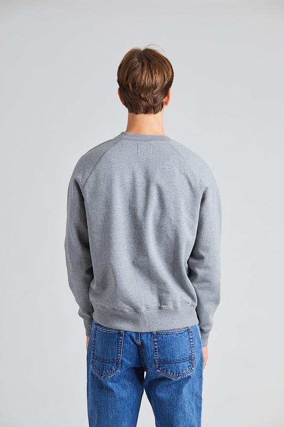 Drakes Brushed Raglan Sweatshirt Grey-2