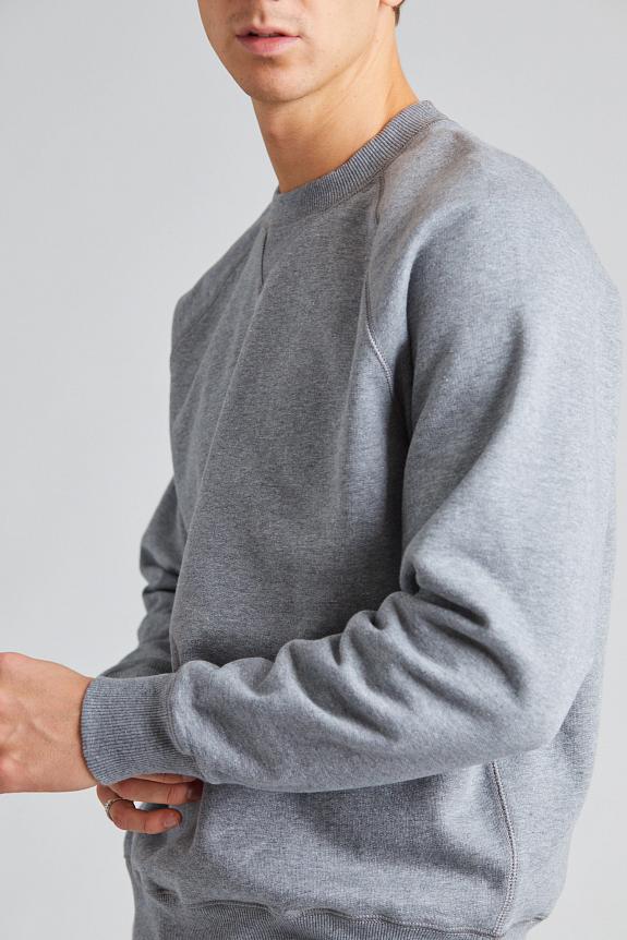 Drakes Brushed Raglan Sweatshirt Grey-3