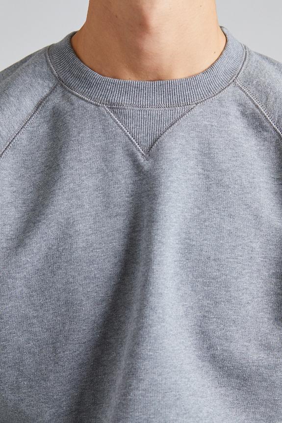 Drakes Brushed Raglan Sweatshirt Grey-4