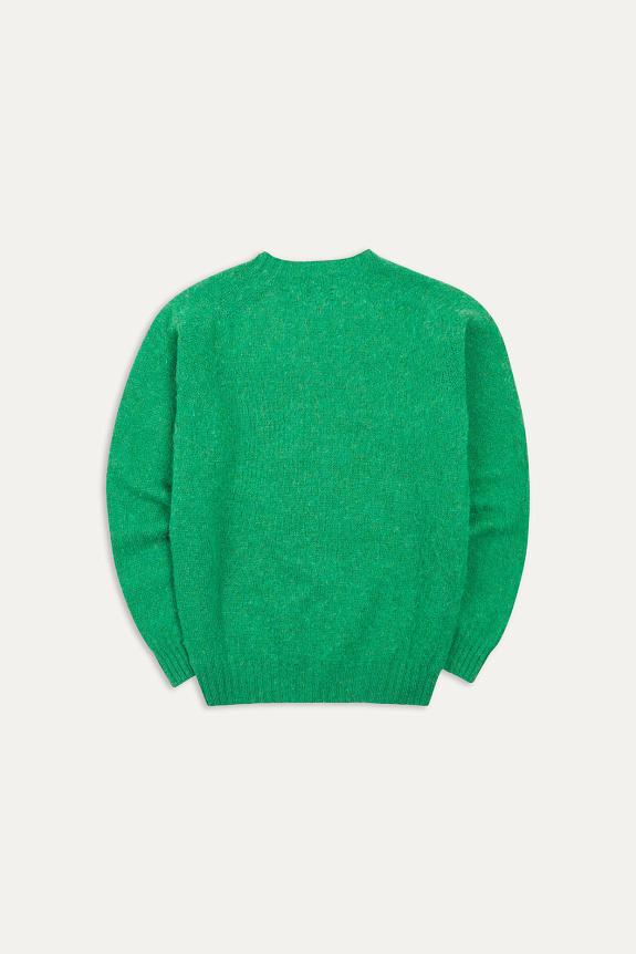 Drakes Brushed Shetland Crew Neck Jumper Pixie Green-6