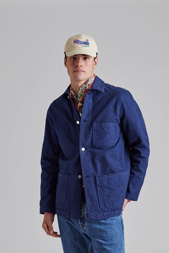 Drakes Duck Cotton Canvas Chore Navy-2