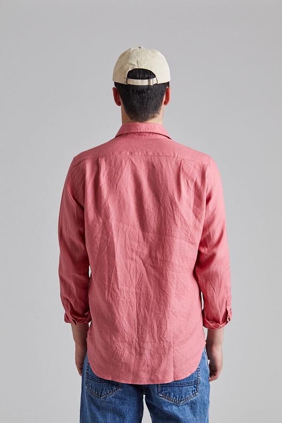 Drakes The Linen Summer Shirt Pink-1