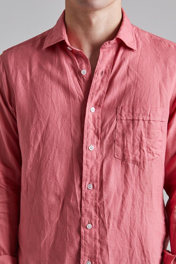 Drakes The Linen Summer Shirt Pink-3