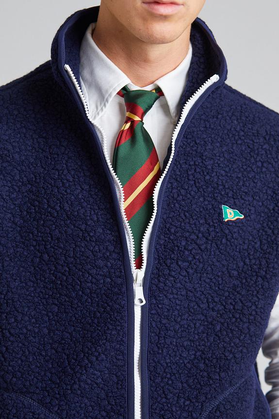 Drakes Zip Through Fleece Vest Navy-6