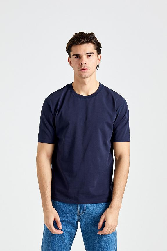 Drakes Hiking Tee Solid Navy-2