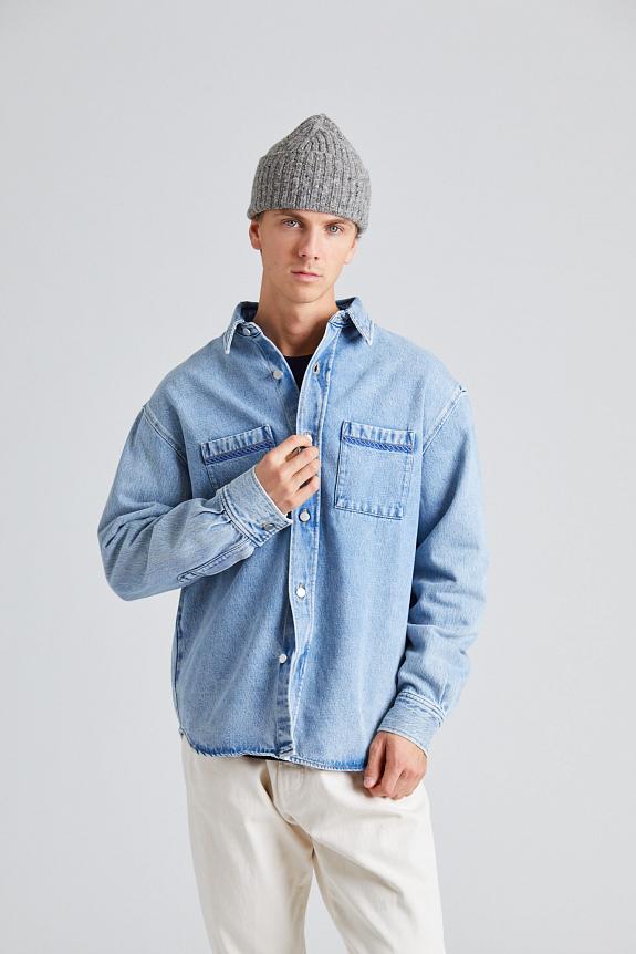 Drôle de Monsieur La Chemise Denim Tressée Blue-5