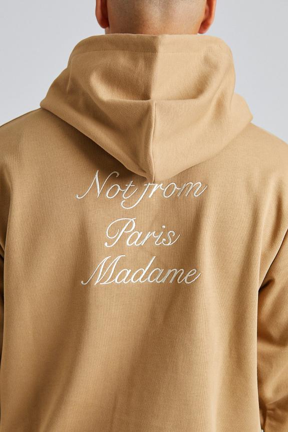 Drôle de Monsieur Le Hoodie Slogan Calligraphy Ice Brown-5