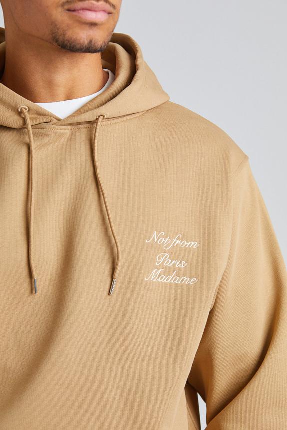 Drôle de Monsieur Le Hoodie Slogan Calligraphy Ice Brown-4