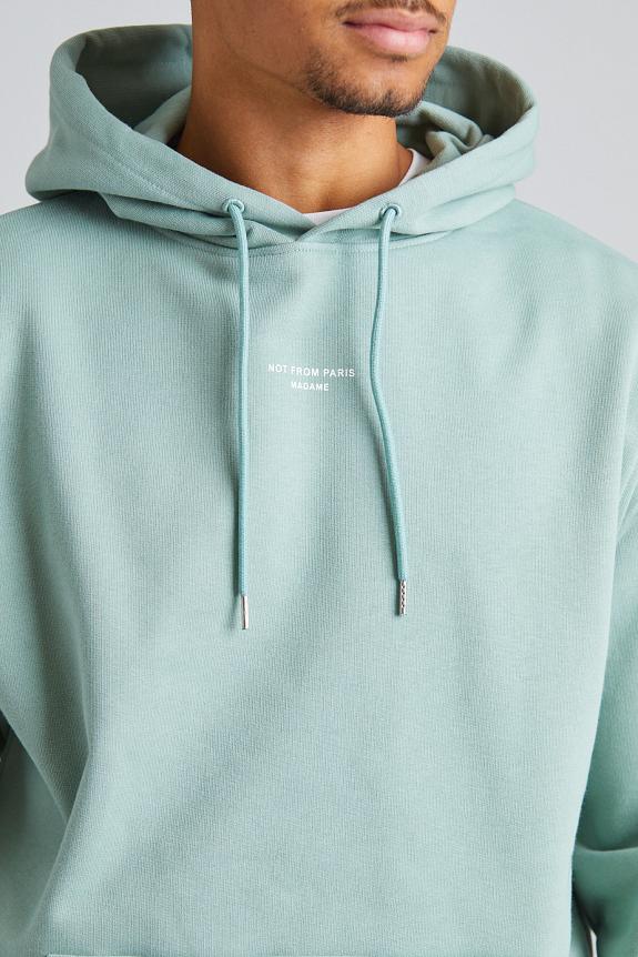 Drôle de Monsieur Le Hoodie Slogan Classique Water Green-4