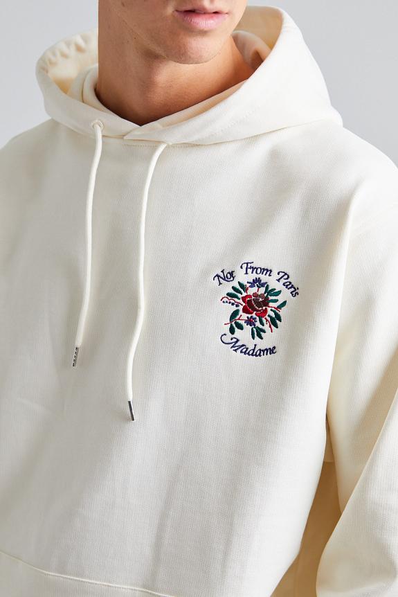 Drôle de Monsieur Le Hoodie Slogan Fleurs Cream-2