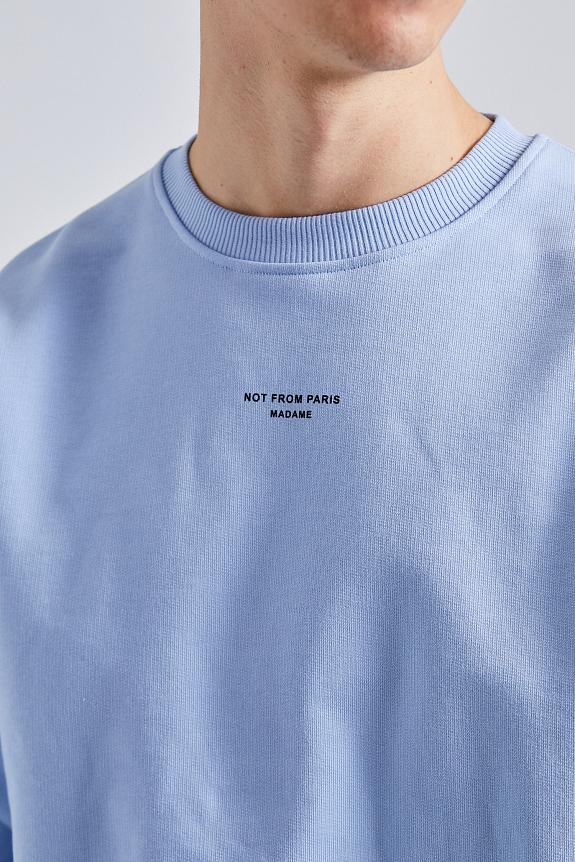 Drôle de Monsieur Le Sweatshirt Slogan Light Blue