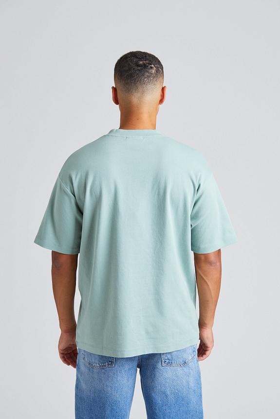 Drôle de Monsieur Le T-Shirt Slogan Classique Water Green-2