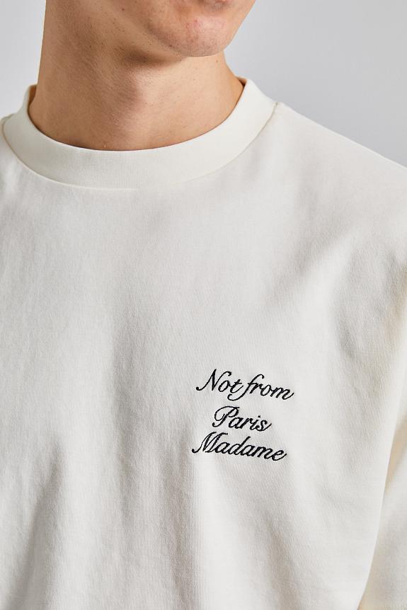 Drôle de Monsieur Le T-Shirt Slogan Cursive Cream