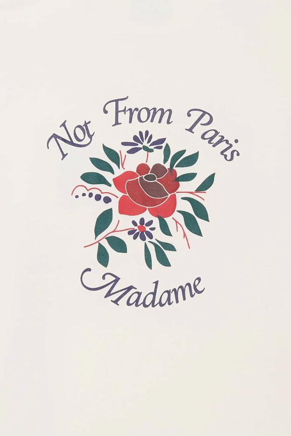 Drôle de Monsieur Le T-Shirt Slogan Fleurs Cream-7