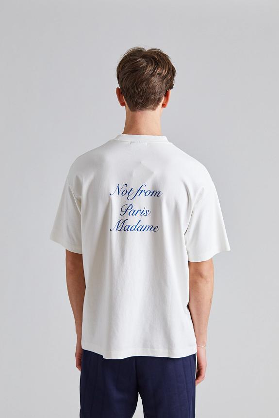 Drôle de Monsieur Le T-Shirt Slogan Cursive Off White-1