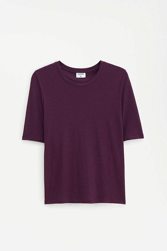 Filippa K Elena Tee Burgundy-2