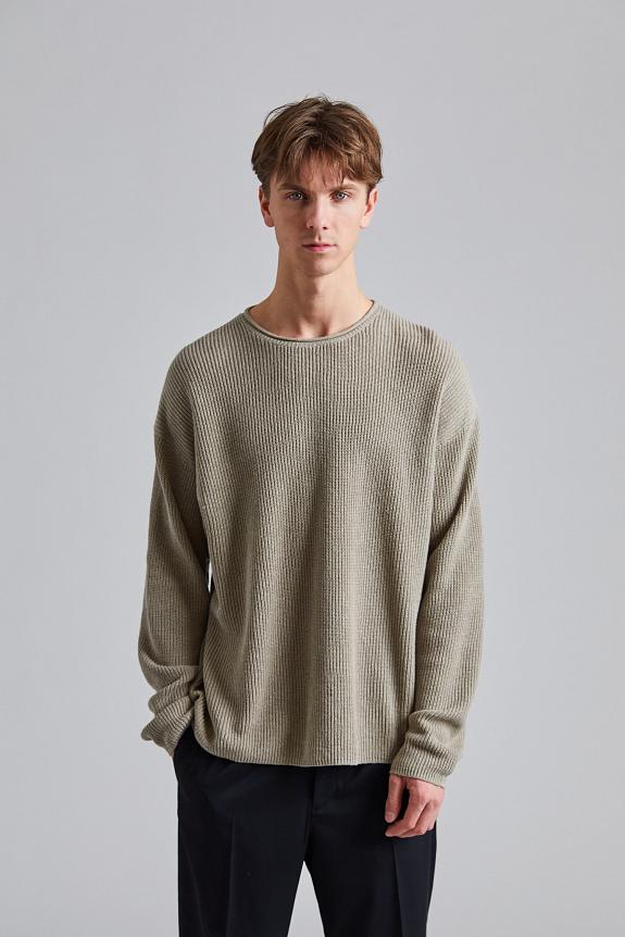 Filippa K Relaxed Linen Sweater Moss Grey