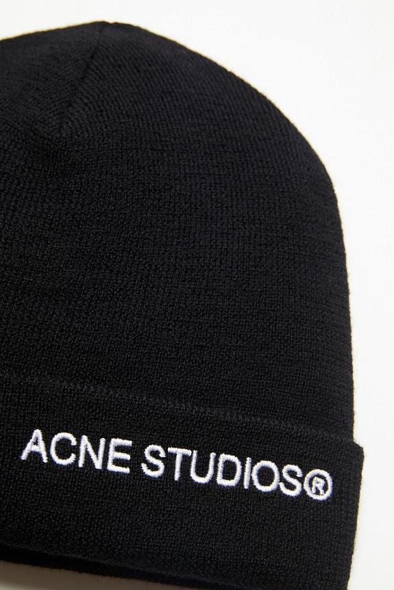 Acne Studios Embroidered Logo Beanie FN-UX-HATS000252 Black-1