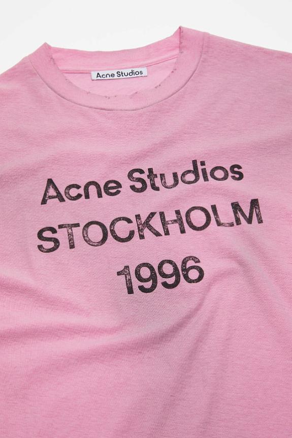 Acne Studios Logo T-shirt Relaxed Fit Cotton Candy Pink FN-UX-TSHI000013