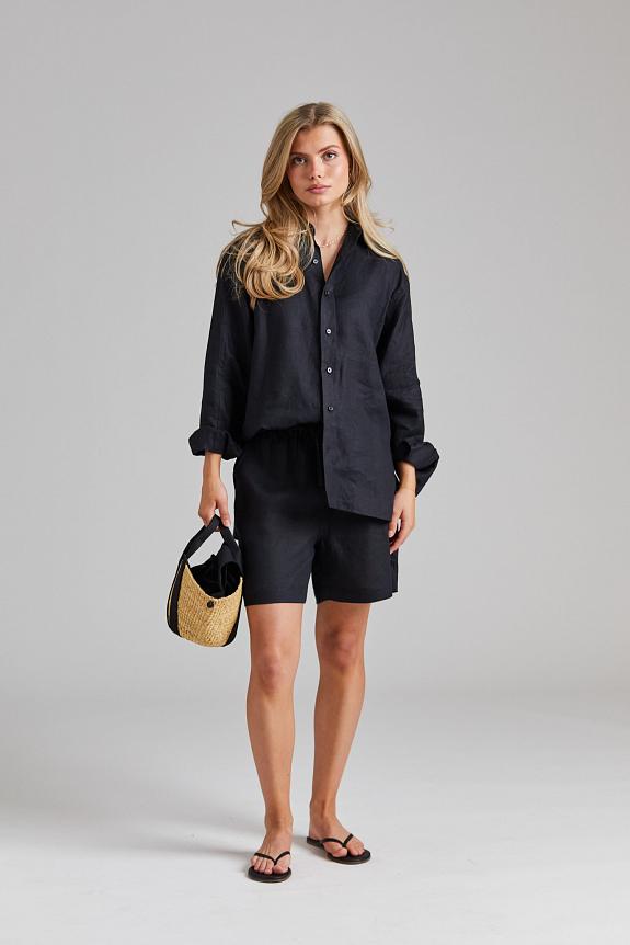 FWSS Linen Coastal Shirt Jet Black-3