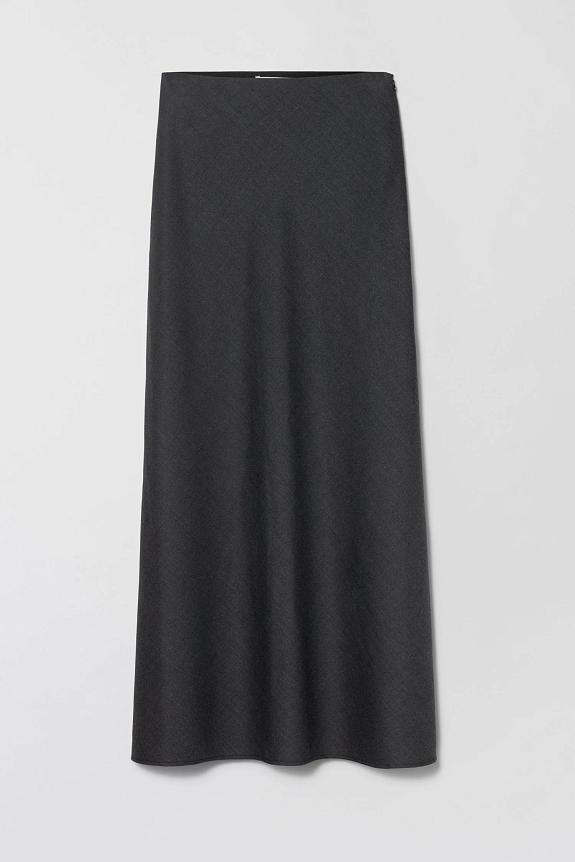 FWSS Tailored Bias Cut Maxi Skirt Charcoal Grey 