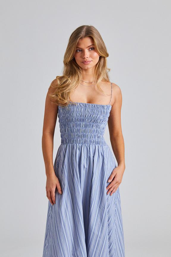 Faithfull The Brand Lida Maxi Dress Blue Stripe 