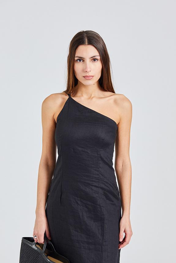 Faithfull The Brand Soko Midi Dress Black-1