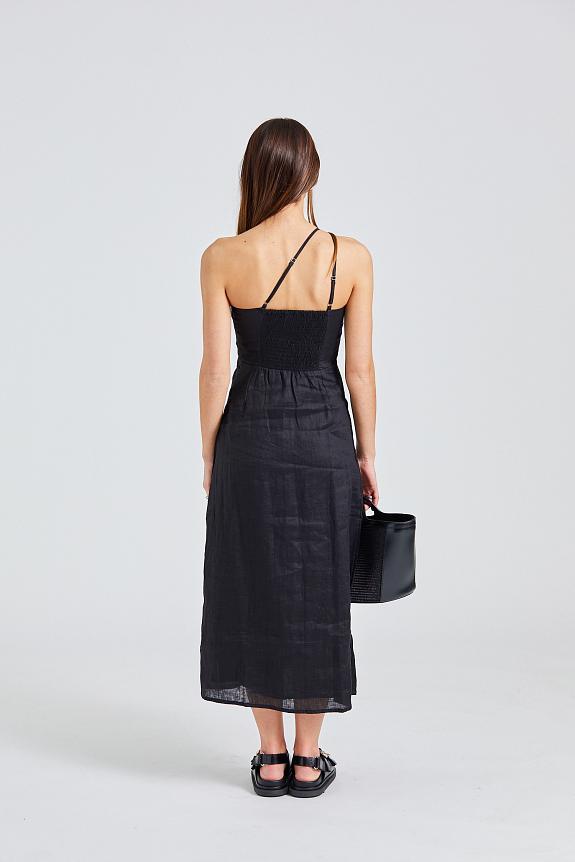 Faithfull The Brand Soko Midi Dress Black-3