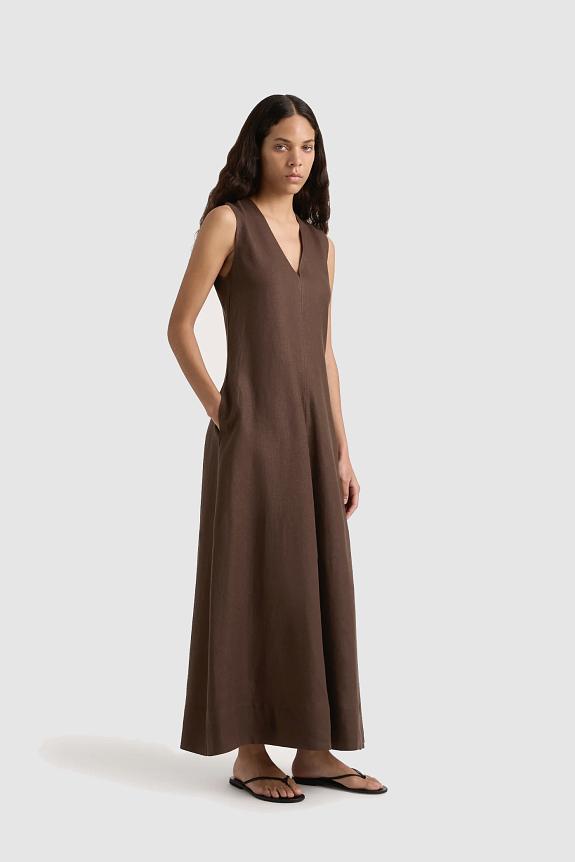 Faithfull The Brand Marteret Midi Dress Bistre 