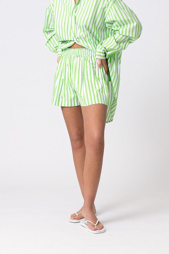 Faithfull The Brand Elva Shorts Martie Stripe Print Green-1