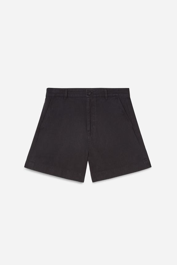 Filippa K Baggy Cotton Shorts Washed Black
