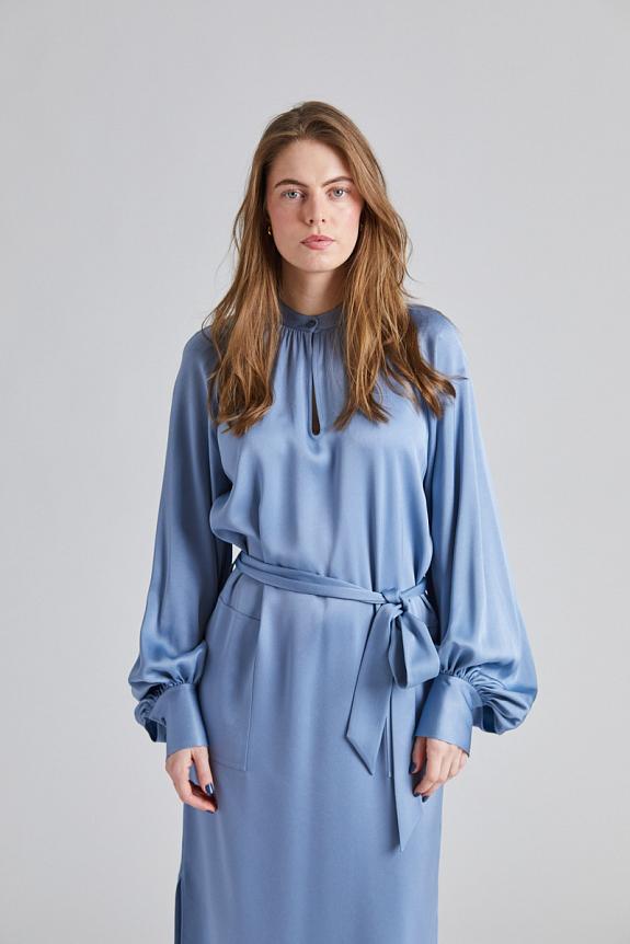 Filippa K Belted Long Sleeve Dress Air Blue 