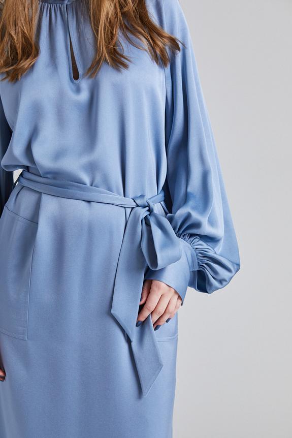 Filippa K Belted Long Sleeve Dress Air Blue 