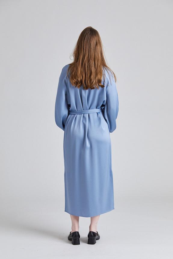 Filippa K Belted Long Sleeve Dress Air Blue 