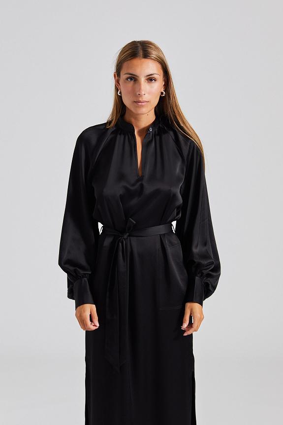 Filippa K Belted Long Sleeve Dress Black-2