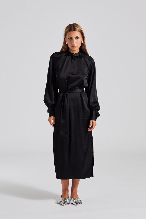 Filippa K Belted Long Sleeve Dress Black