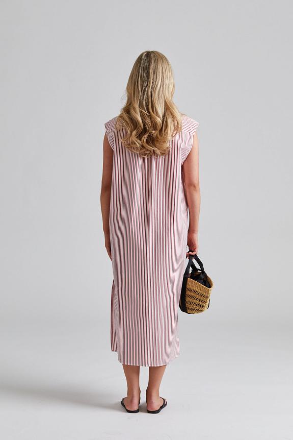 Filippa K Cotton Poplin Shirt Dress White/Dark Red-1